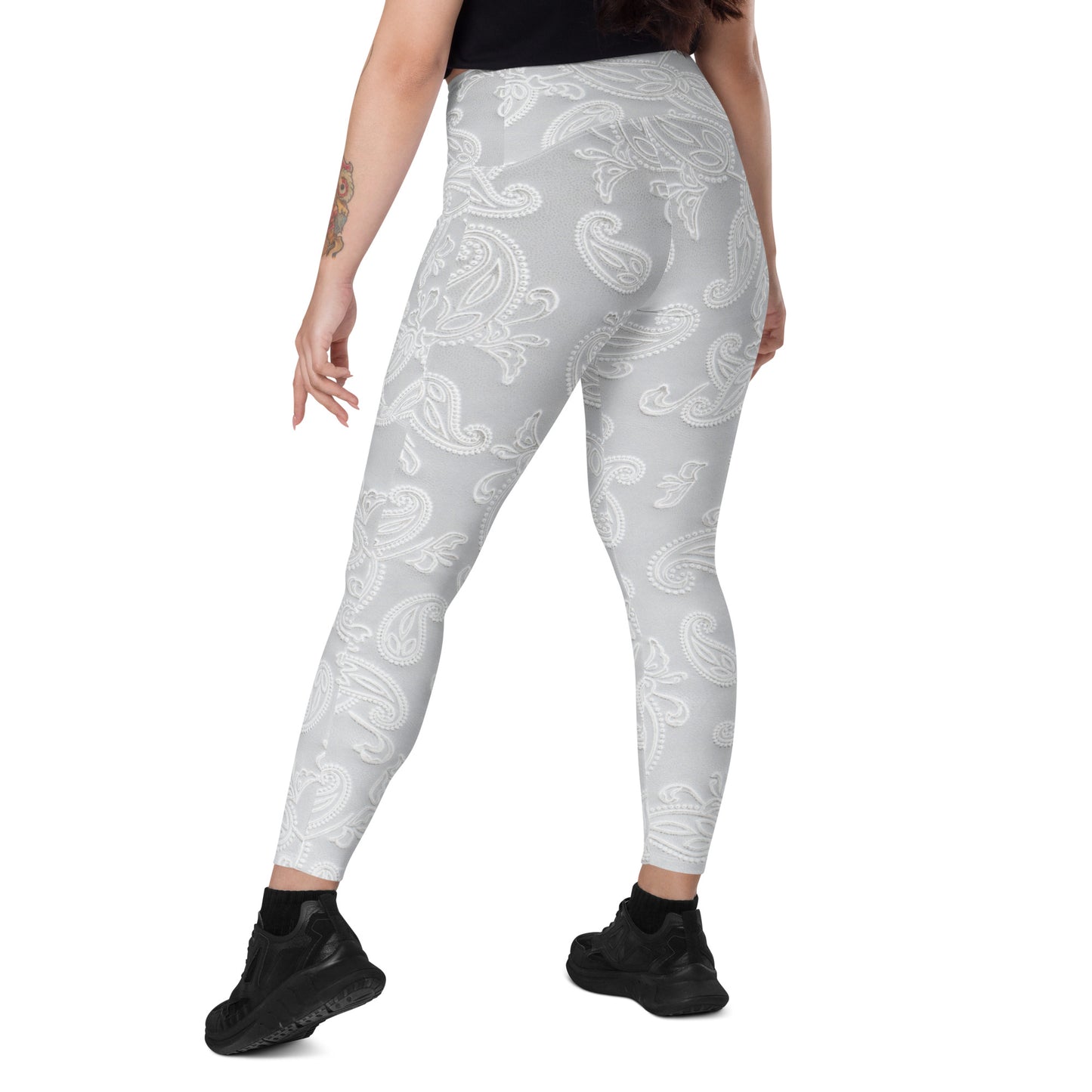 Fabric Sigils Women's Recycled Crossover Leggings With Pockets - FLAKOUT