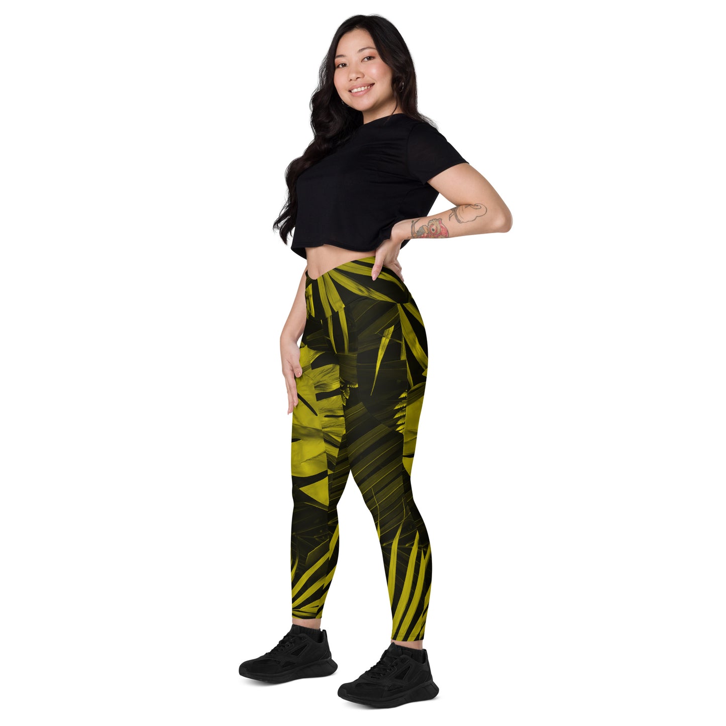 Yellowaze Women's Recycled Crossover Leggings With Pockets - FLAKOUT