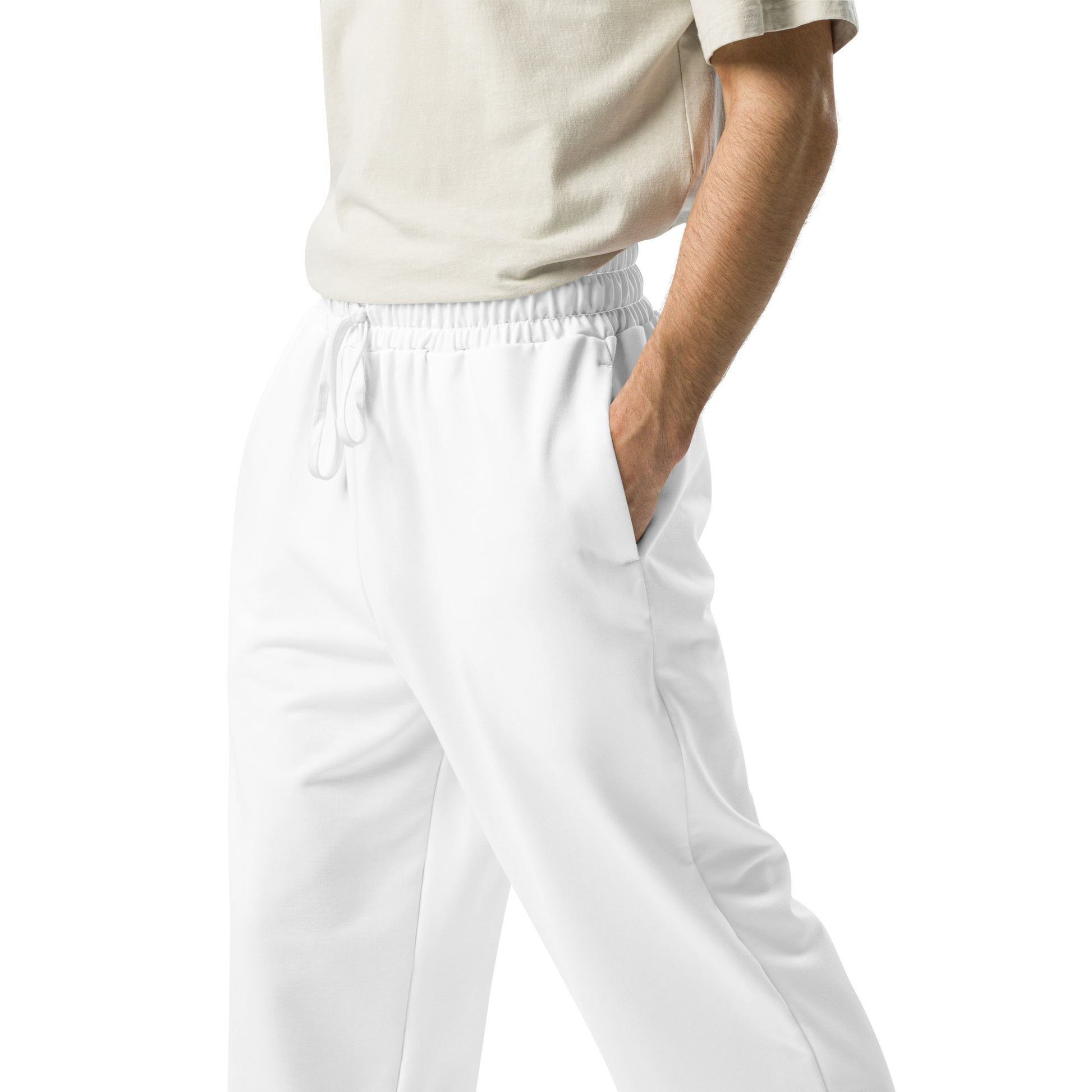 Unisex Wide-leg Recycled Joggers - White - FLAKOUT