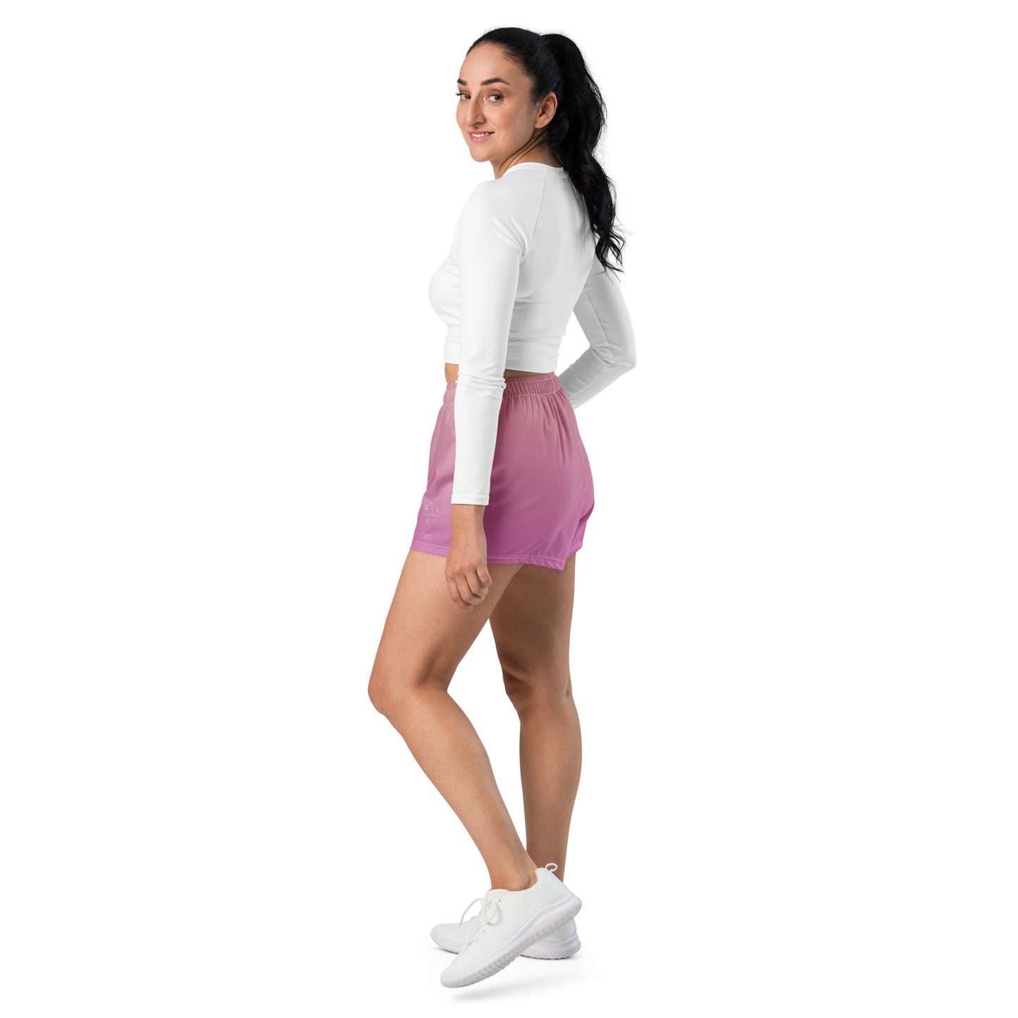 FLAKOUT Sport Rosy Twilight Women’s Recycled Athletic Shorts - FLAKOUT