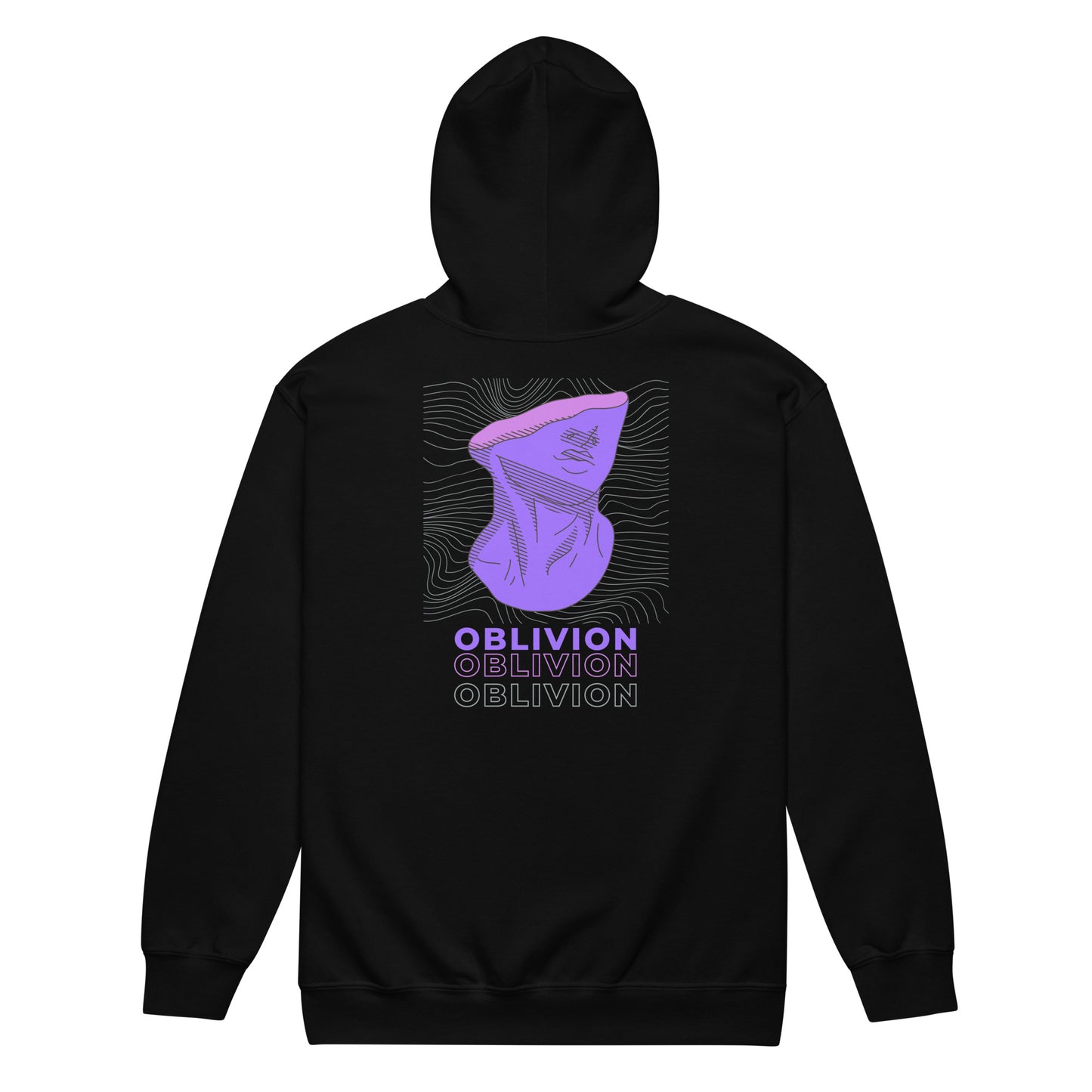 Violet Veil Of Oblivion Heavy Harmony Fusion Zip Hoodie - Black - FLAKOUT