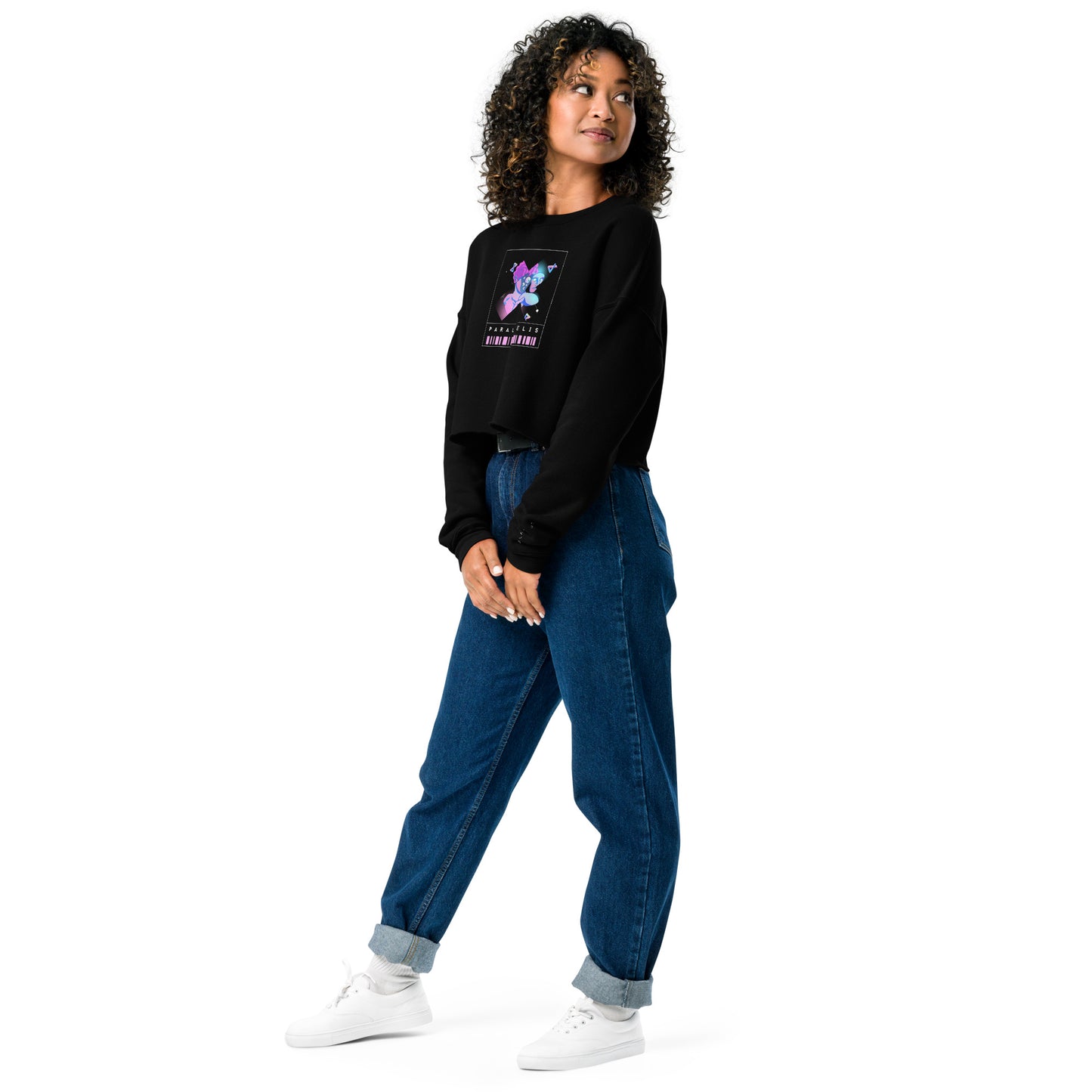 Parallelis Women's Crop Sweatshirt - FLAKOUT