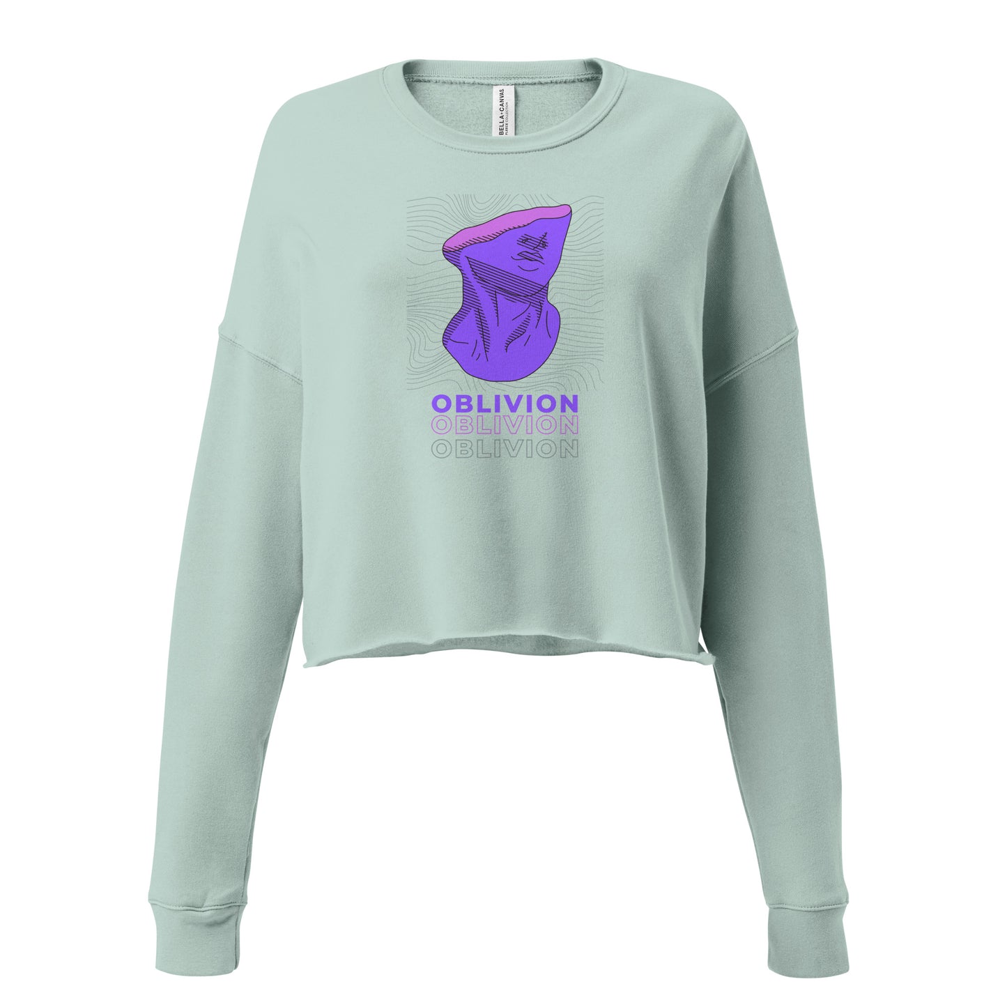 Violet Veil Of Oblivion Women's Crop Sweatshirt - Dusty Blue - FLAKOUT