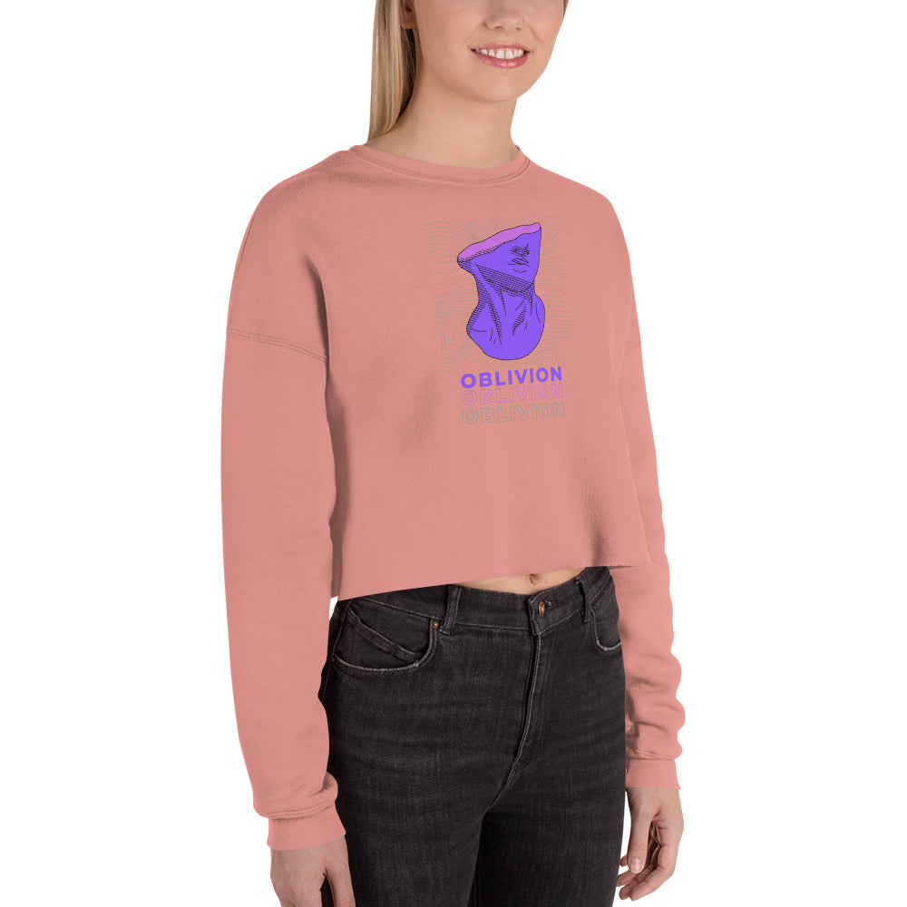 Violet Veil Of Oblivion Women's Crop Sweatshirt - Mauve - FLAKOUT