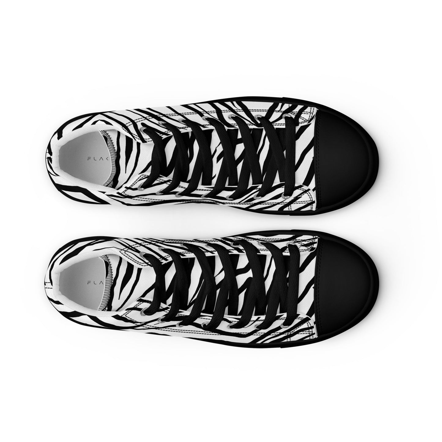 Striped Zebra Vibrance Women’s High Top Canvas Shoes - FLAKOUT