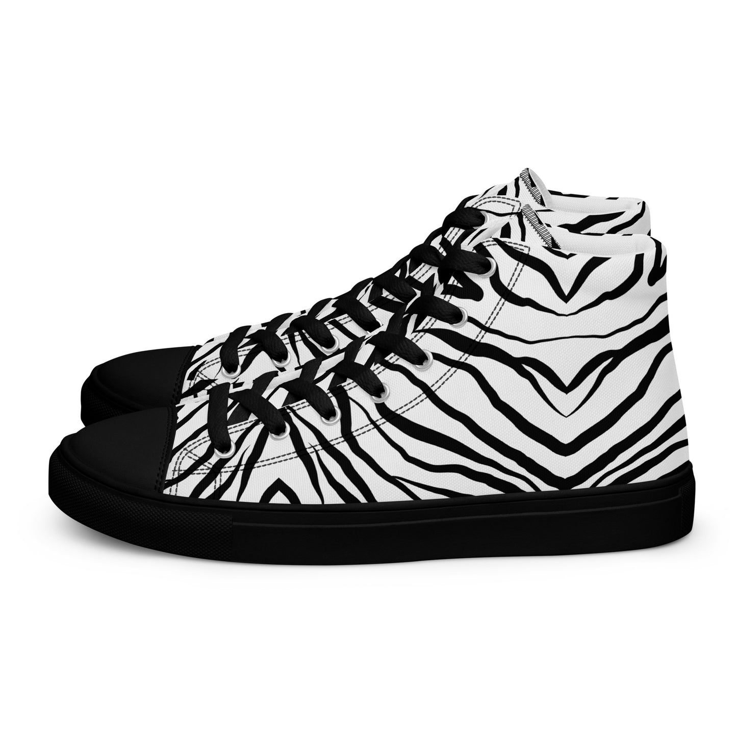 Striped Zebra Vibrance Women’s High Top Canvas Shoes - FLAKOUT