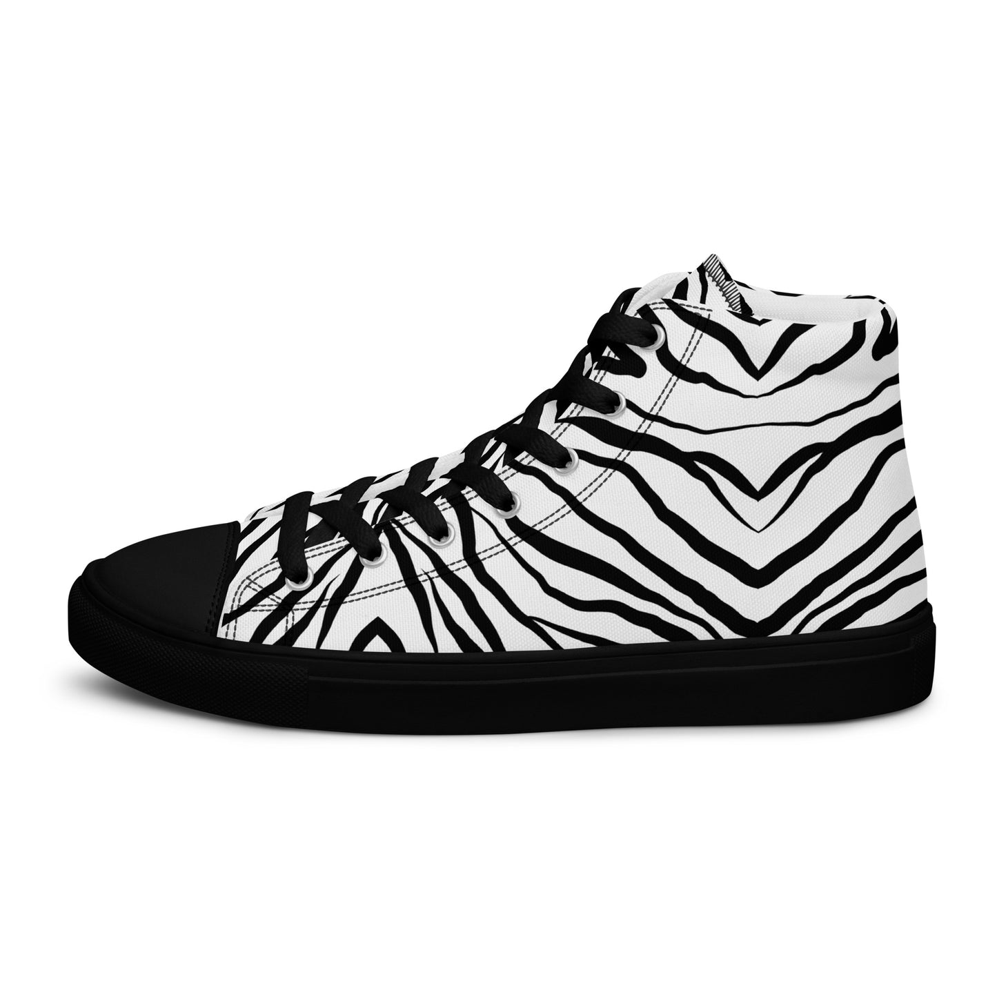 Striped Zebra Vibrance Women’s High Top Canvas Shoes - FLAKOUT