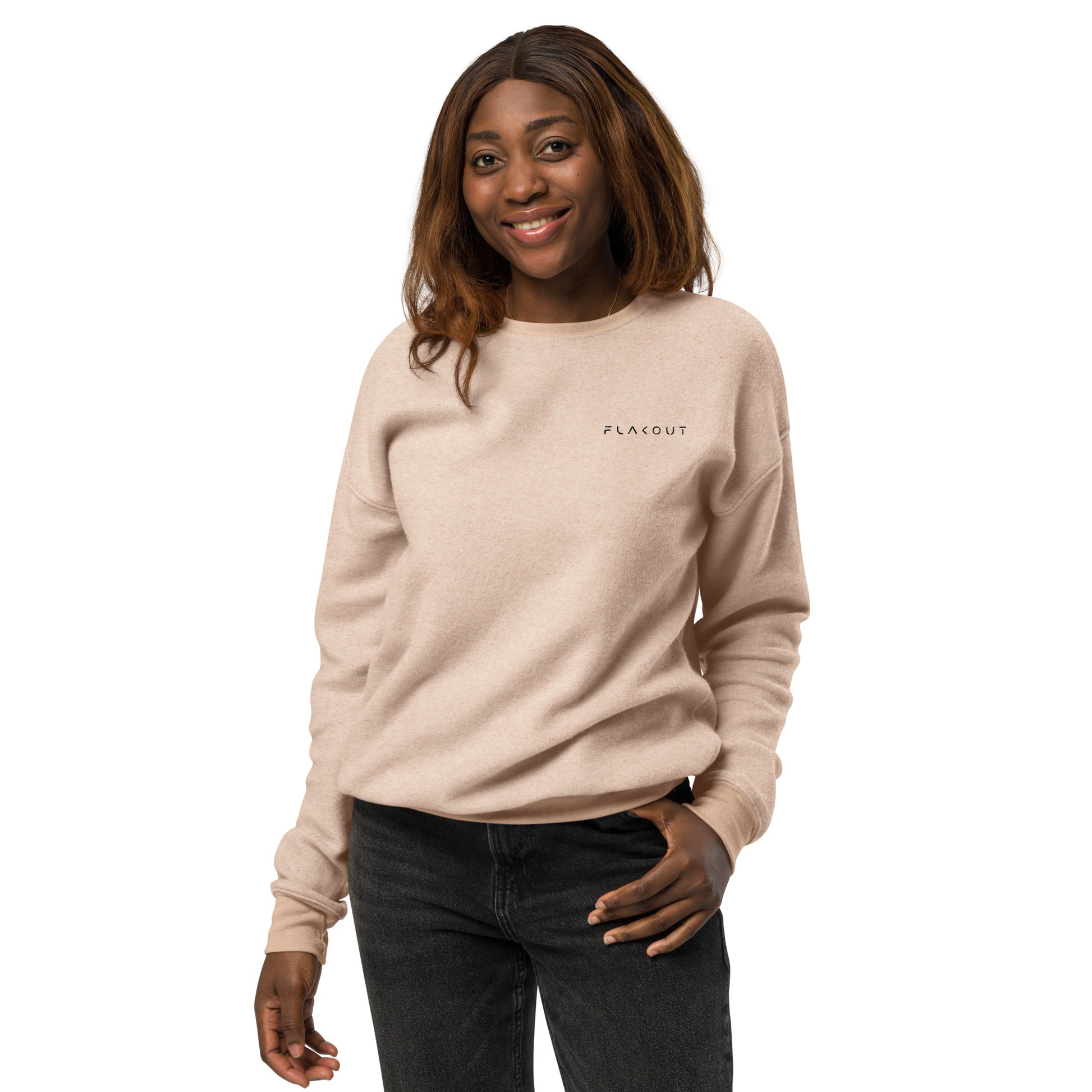 Sueded Fleece Sweatshirt Flakout Embroidered Logo - FLAKOUT