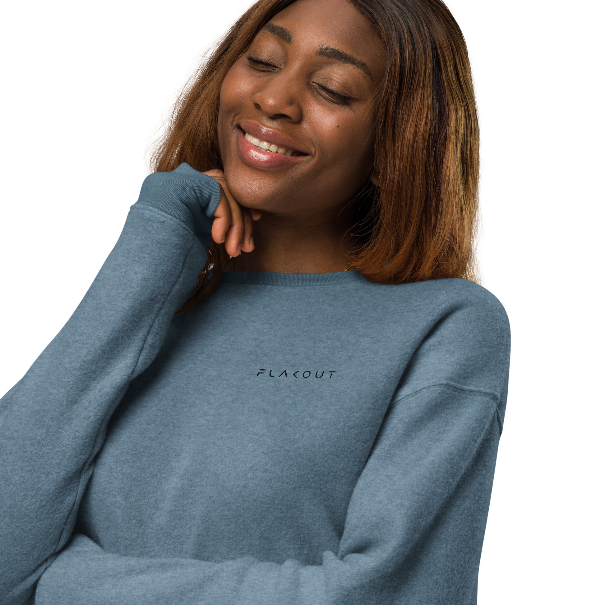 Sueded Fleece Sweatshirt Flakout Embroidered Logo - FLAKOUT